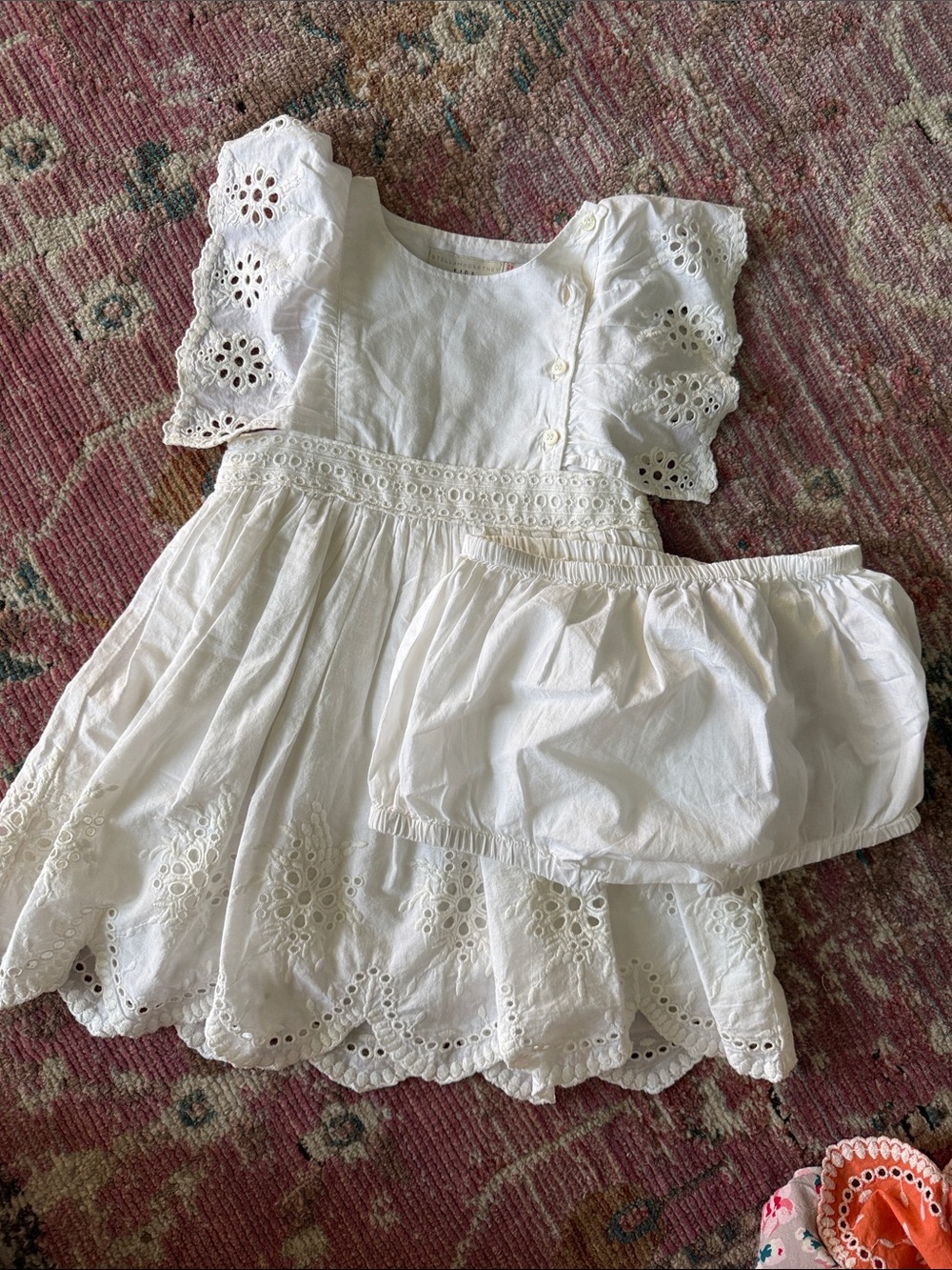 Stella McCartney White Eyelet Dress with Bloomers